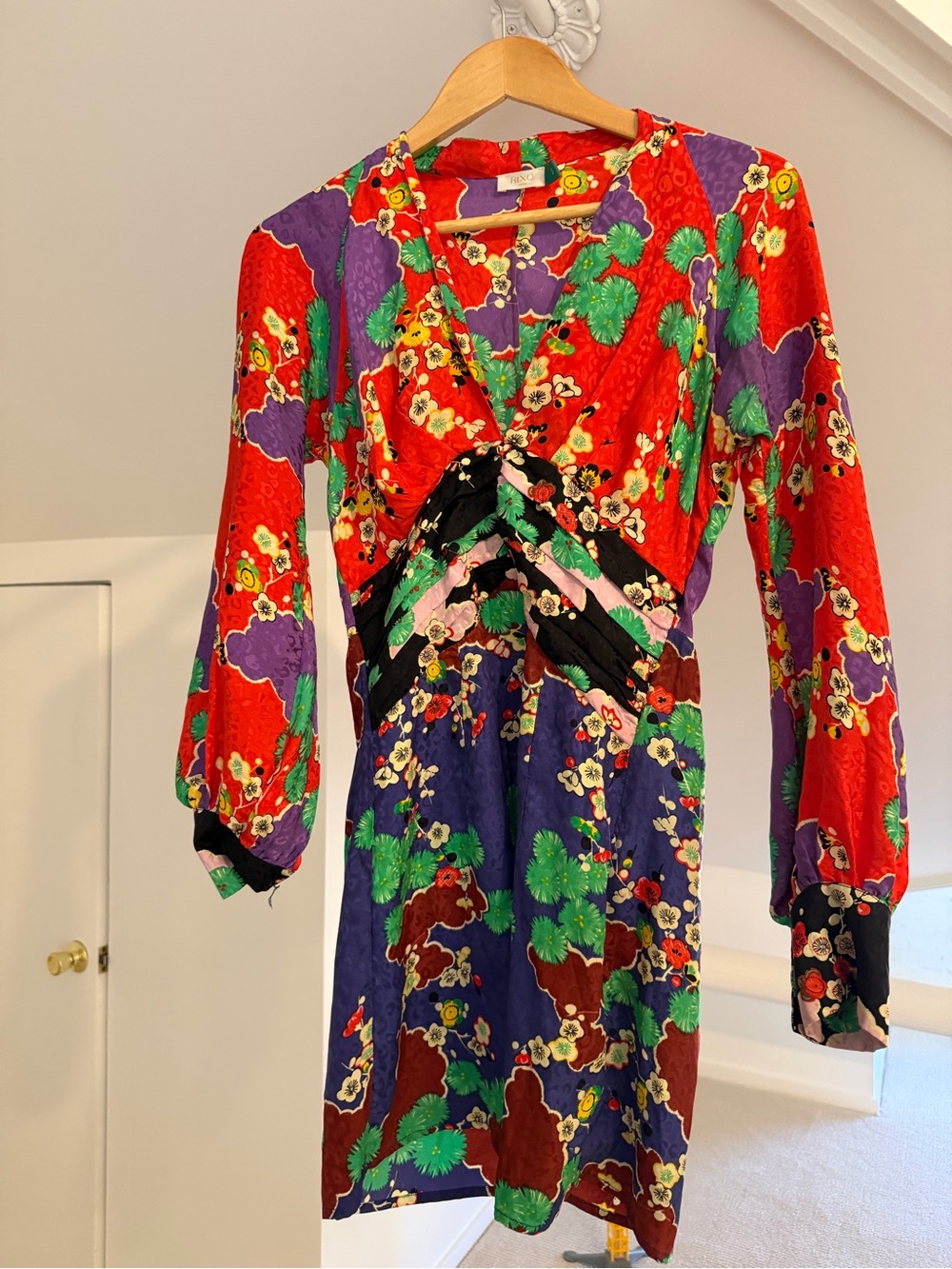 RIXO Alanna dress in red cherry